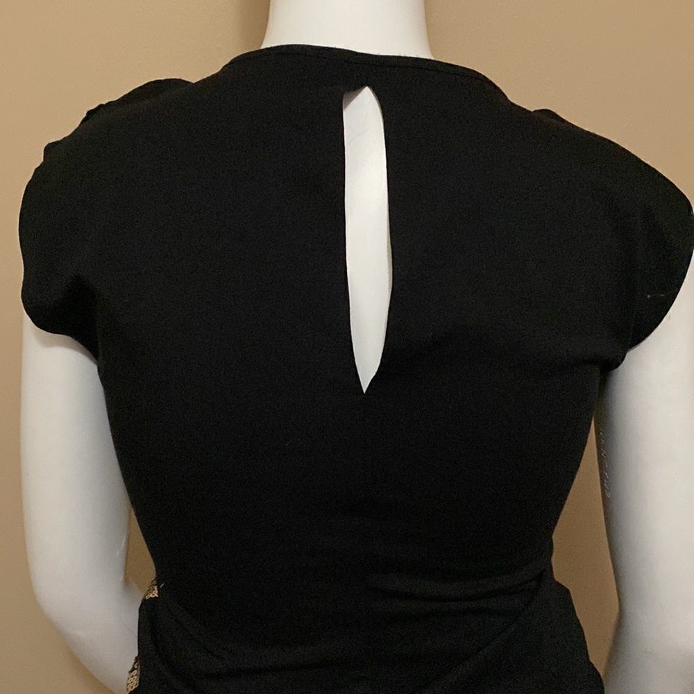 2B Bebe Black/Gold/Silver Sequin Top - Size M - Picture 9 of 11
